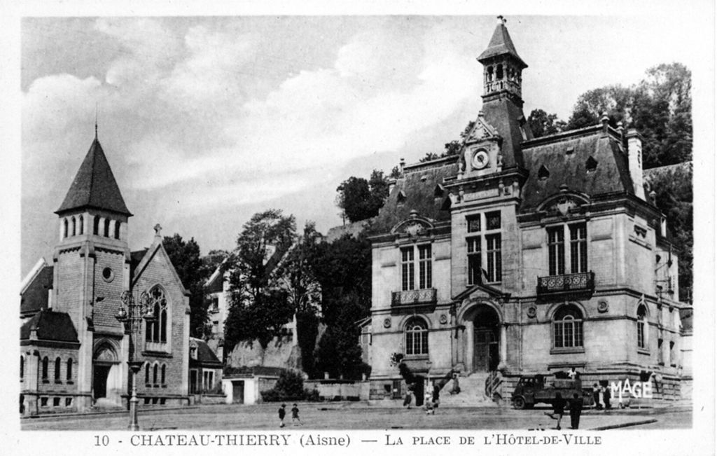 The American Memorial Church in Château-Thierry as it appeared when new in 1924. The American Reformed Church donated the building to the Reformed Church of France.